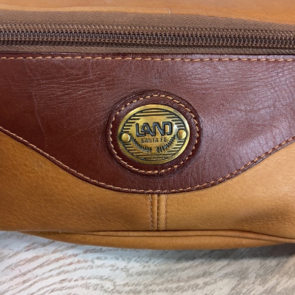 Unisex Land Santa Fe Calf Leather Two Tone Large Zippered Belt Bag Fanny Pack - Picture 8 of 12